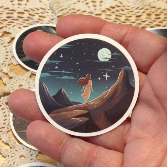 Stickers, Goddess, Moon and Stars theme, 12 cellphone stickers - Picture 5 of 6